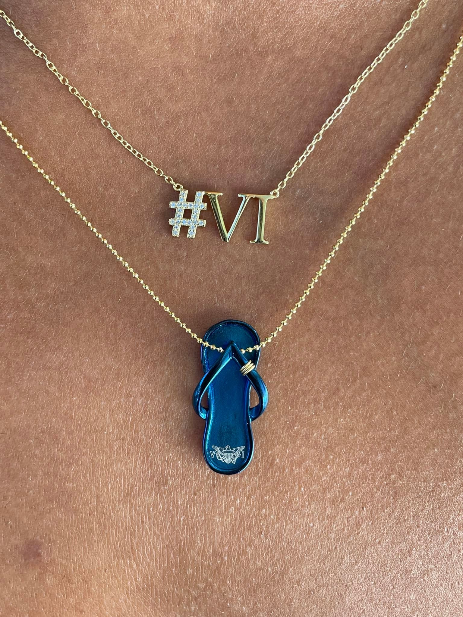 Virgin Islands sandal pendant necklace