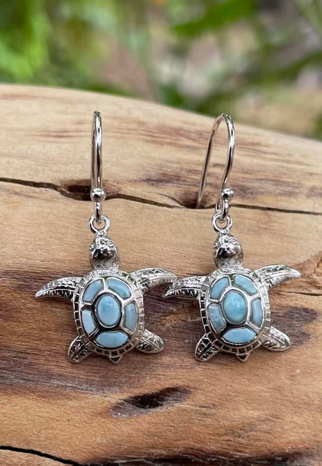 Turquoise sea turtle earrings