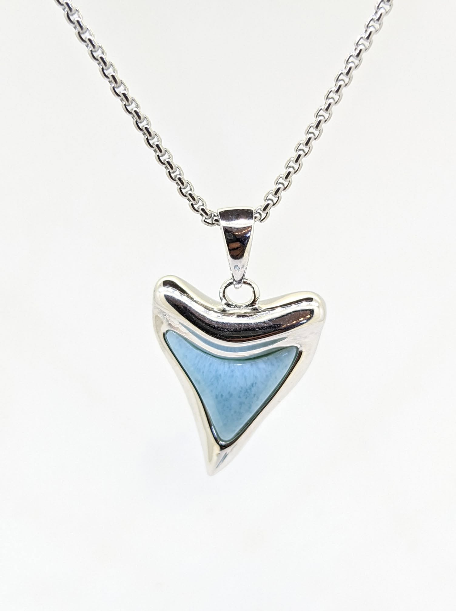 Blue gemstone triangle pendant